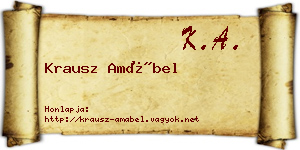 Krausz Amábel névjegykártya