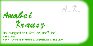 amabel krausz business card